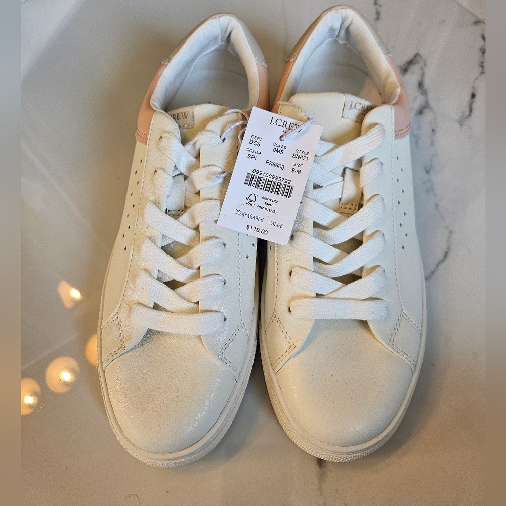 NWT Cute J.Crew White Sneakers size 8